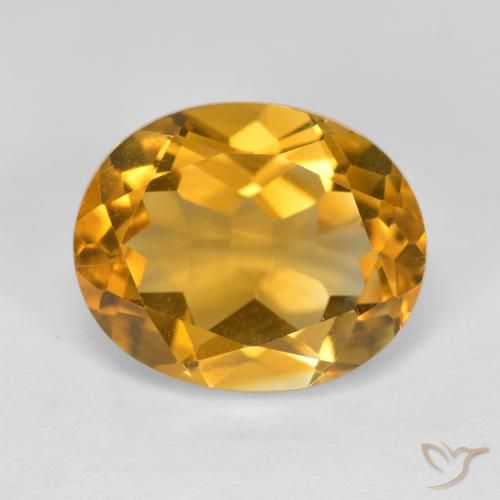 4.79ct 자연스러운 오렌지-골드 황수정, 타원형, VVS-VS