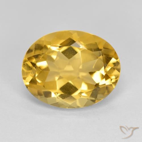 3.80ct 자연스러운 미디엄 골든 황수정, 타원형, VVS-VS