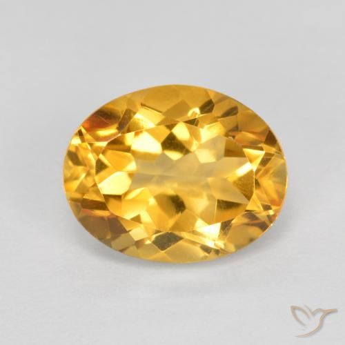 1.92ct 자연스러운 다크 골든 황수정, 타원형, VVS-VS
