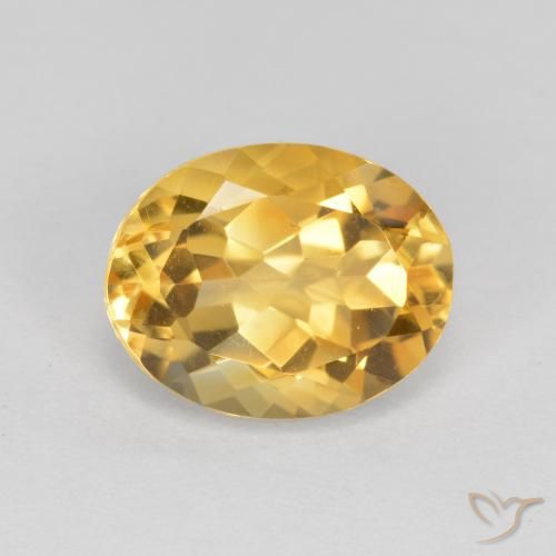 1.72ct 자연스러운 미디엄 골드 황수정, 타원형, VVS-VS