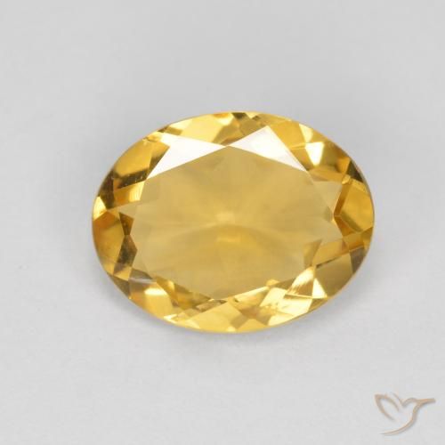 1.40ct 자연스러운 딥 골든 오렌지 황수정, 타원형, VS