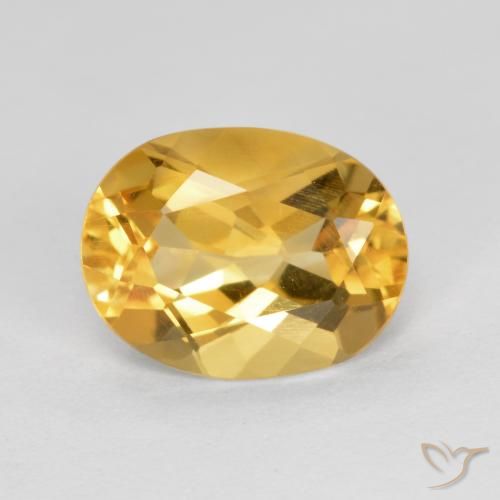 1.73ct 자연스러운 브라이트 골드 황수정, 타원형, VS