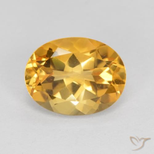 1.83ct 자연스러운 딥 골든 오렌지 황수정, 타원형, VVS-VS