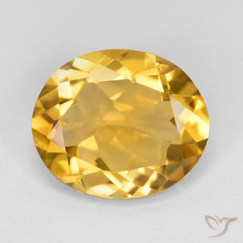3.93ct 자연스러운 골든 오렌지 황수정, 타원형, VVS