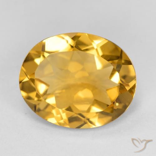 3.80ct 자연스러운 미디엄 다크 골든 황수정, 타원형, VVS-VS