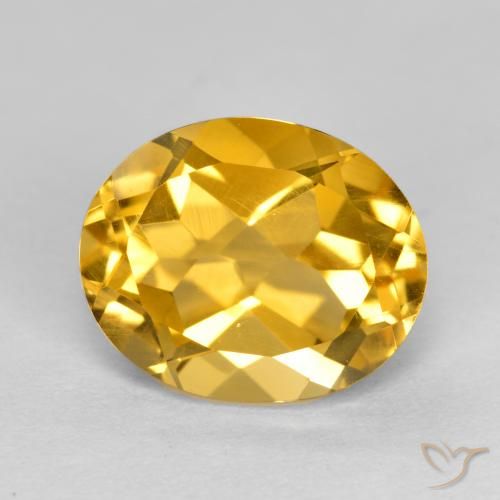 3.72ct 자연스러운 딥 골드 황수정, 타원형, VVS-VS