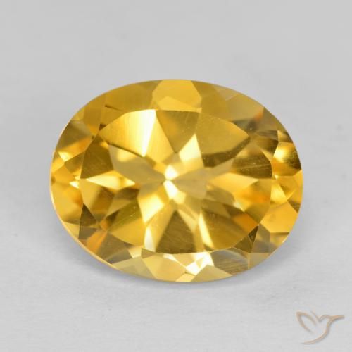 3.67ct 자연스러운 딥 골드 황수정, 타원형, VVS-VS