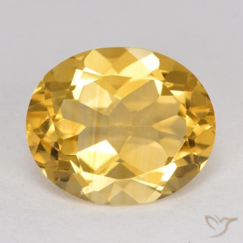 4.14ct 자연스러운 골든 오렌지 황수정, 타원형, VS