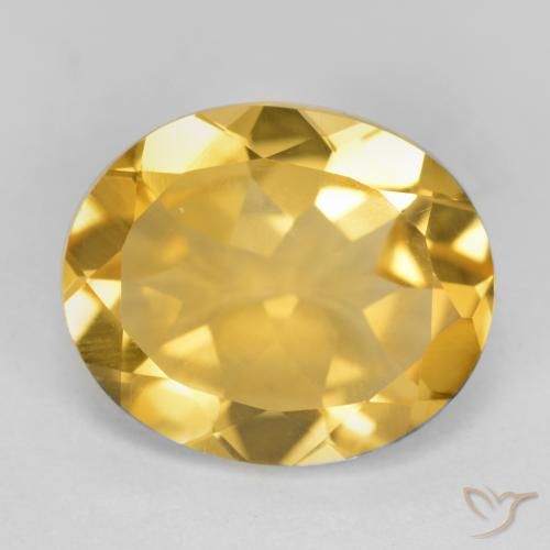 4.03ct 자연스러운 미디엄 골드 황수정, 타원형, VS
