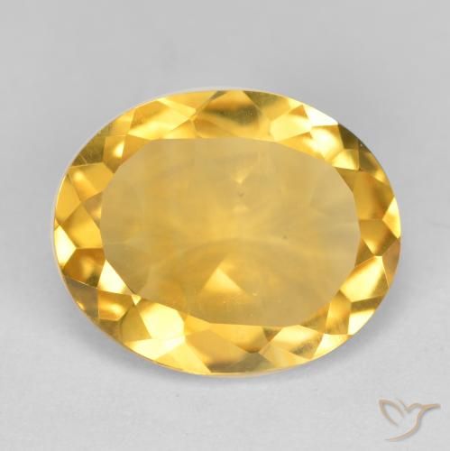 3.81ct 자연스러운 금 황수정, 타원형, VS