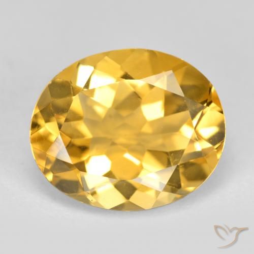 3.97캐럿 천연 딥 골든 오렌지 시트린, 타원형 컷, 11.8×9.8 mm, VS