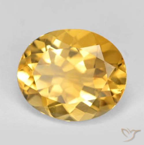 3.97캐럿 천연 딥 골든 오렌지 시트린, 타원형 컷, 11.8×9.8 mm, VS