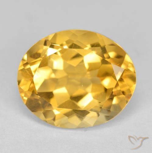 4.53ct 자연스러운 브라이트 골드 황수정, 타원형, VS