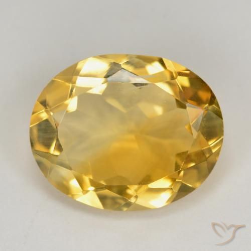 3.42ct 자연스러운 딥 골든 오렌지 황수정, 타원형, VS