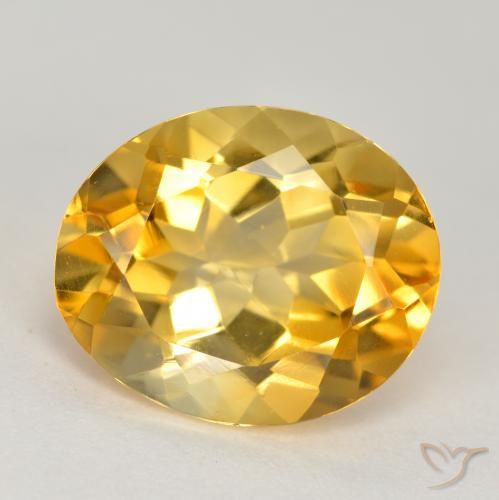 4.01ct 자연스러운 딥 골든 오렌지 황수정, 타원형, VS