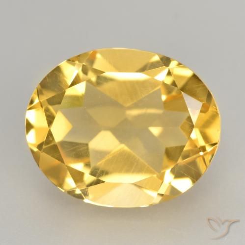 3.40ct 자연스러운 미디엄 골드 황수정, 타원형, VVS-VS