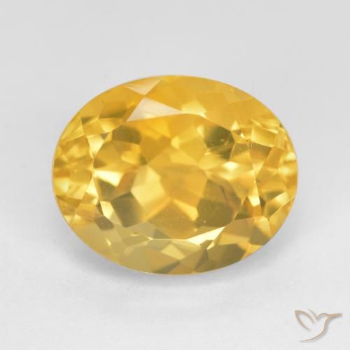 5.64ct 자연스러운 미디엄 골드 황수정, 타원형, VVS-VS
