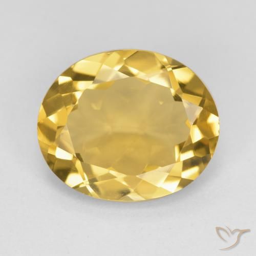 3.89ct 자연스러운 금 황수정, 타원형, VS