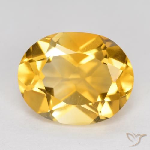 3.44ct 자연스러운 브라이트 골드 황수정, 타원형, VVS-VS