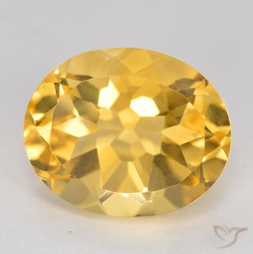 3.92ct 자연스러운 미디엄 골드 황수정, 타원형, VVS-VS