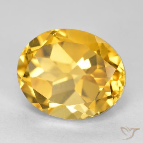 4.15ct 자연스러운 미디엄 골드 황수정, 타원형, VVS