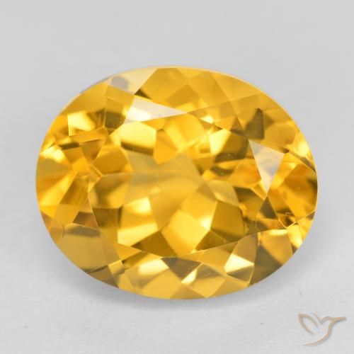 3.90ct 자연스러운 미디엄 골드 황수정, 타원형, VVS