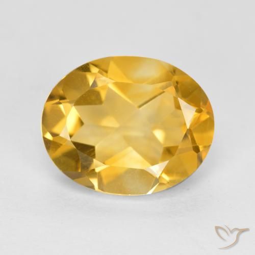 2.94ct 자연스러운 미디엄 골드 황수정, 타원형, VVS