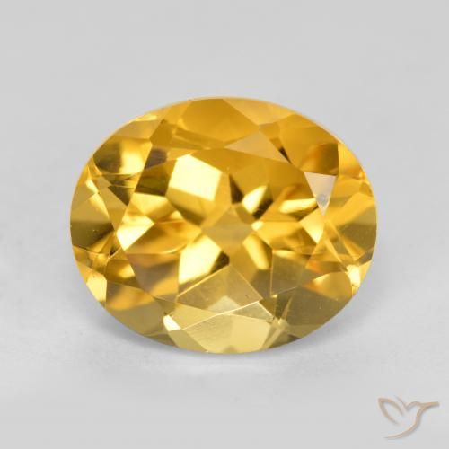 3.93ct 자연스러운 골든 오렌지 황수정, 타원형, VVS