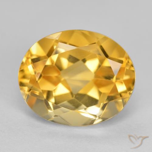 4.02ct 자연스러운 미디엄 다크 골든 황수정, 타원형, VVS