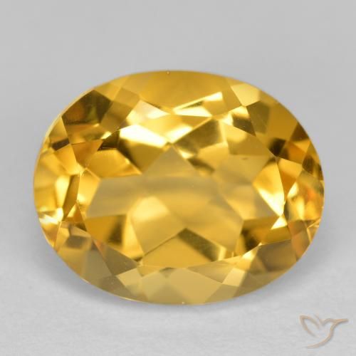 3.91ct 자연스러운 미디엄 다크 골든 황수정, 타원형, VVS-VS