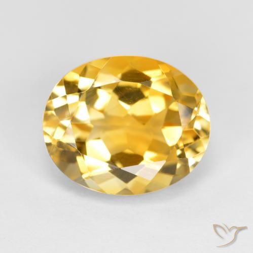 3.63ct 자연스러운 미디엄 다크 골든 황수정, 타원형, VVS