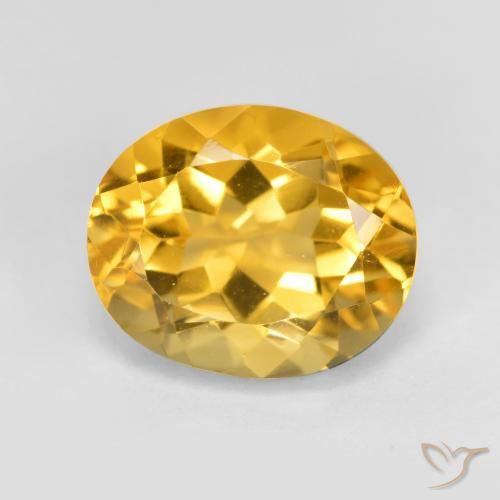 3.97ct 자연스러운 골든 오렌지 황수정, 타원형, VVS