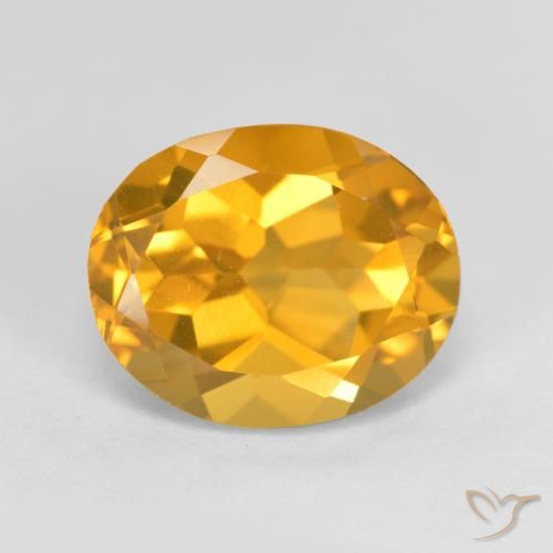 3.54ct 자연스러운 미디엄 라이트 오렌지 골드 황수정, 타원형, VVS-VS