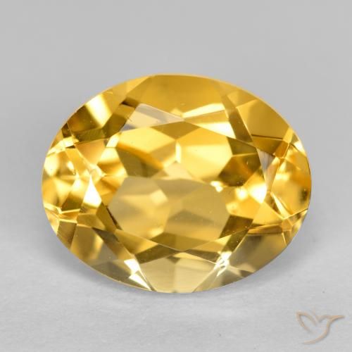 3.60ct 자연스러운 딥 골든 오렌지 황수정, 타원형, VVS