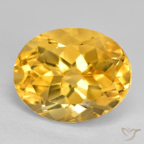 3.77ct 자연스러운 미디엄 골든 황수정, 타원형, VVS