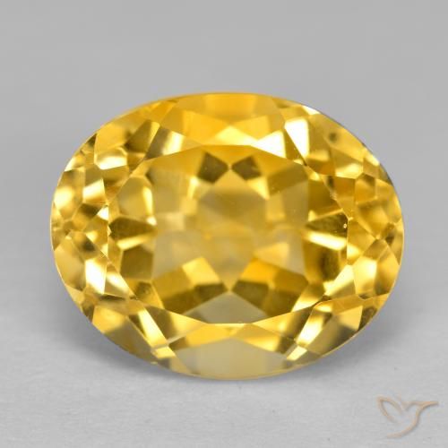 4.44ct 자연스러운 미디엄 다크 골든 황수정, 타원형, VVS-VS