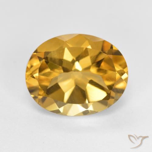 3.91ct 자연스러운 딥 골드 황수정, 타원형, VVS
