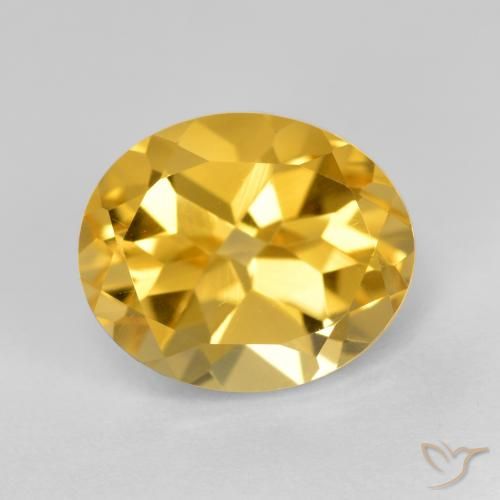 3.81ct 자연스러운 미디엄 골든 황수정, 타원형, VVS