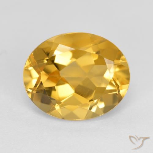 3.59ct 자연스러운 미디엄 골든 황수정, 타원형, VVS
