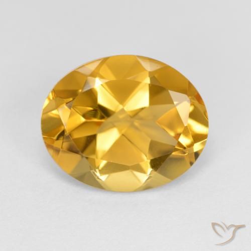 3.18ct 자연스러운 미디엄 다크 골든 황수정, 타원형, VVS-VS
