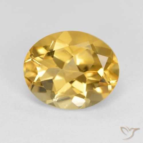 3.56ct 자연스러운 미디엄 골든 황수정, 타원형, VVS