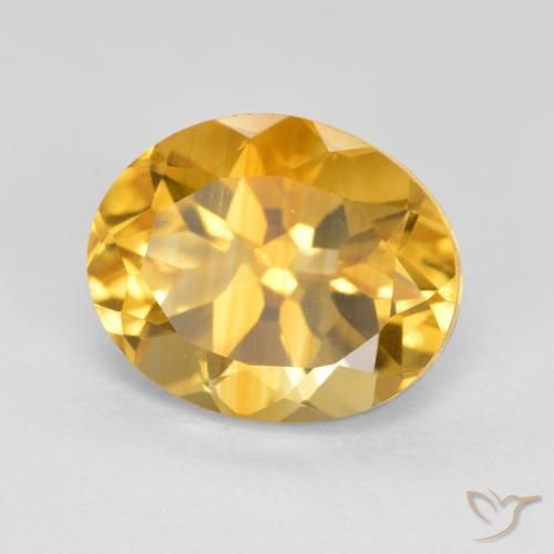 3.71ct 자연스러운 미디엄 다크 골든 황수정, 타원형, VVS-VS