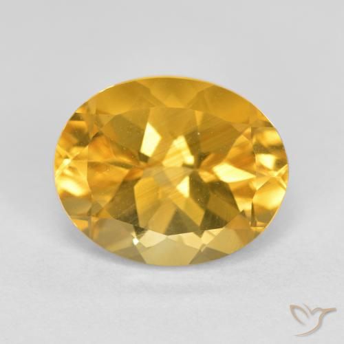 3.66ct 자연스러운 미디엄 다크 골든 황수정, 타원형, VVS-VS