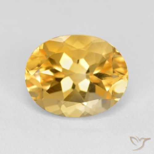 3.74ct 자연스러운 금 황수정, 타원형, VVS-VS