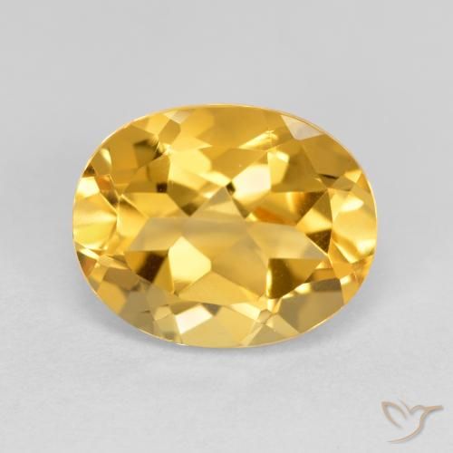 3.60ct 자연스러운 골든 오렌지 황수정, 타원형, VVS