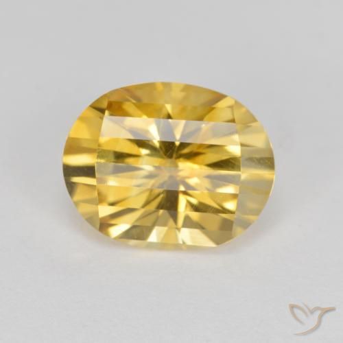 2.42ct 자연스러운 골든 황수정, 타원형, VVS