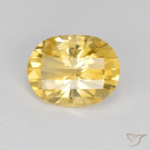 2.22ct 자연스러운 금 황수정, 타원형, VVS