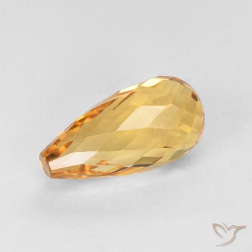 2.99ct 자연스러운 오렌지-골드 황수정, 브리올레트, VVS-VS