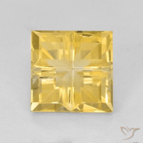 1.82ct 자연스러운 골든 옐로우 황수정, 정사각형, VS
