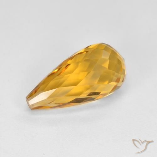 4.40ct 자연스러운 오렌지-골드 황수정, 브리올레트, VVS-VS